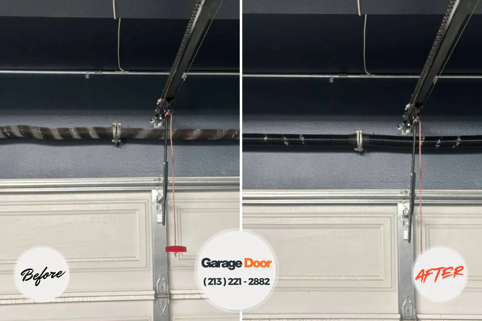 Before and after: garage door repair South Yarmouth, MA